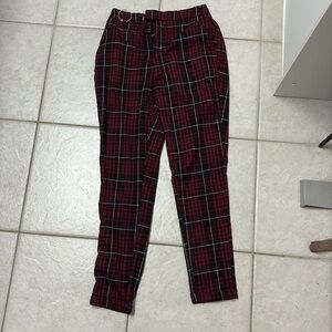 Hot Topic Plaid Pants - Red and Black